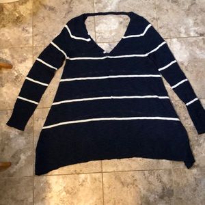 Navy blue and white sweater